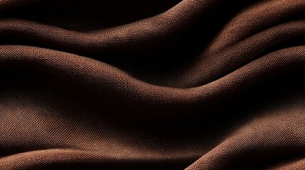   A close-up of a textured brown cloth, featuring multiple layers of dark brown cloth