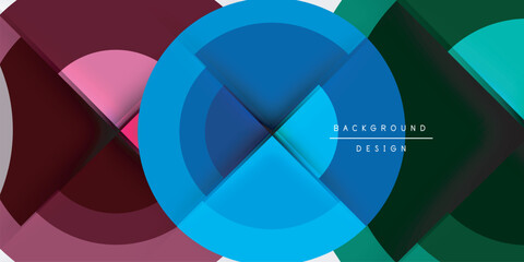 Obraz premium Target circle geometric abstract shapes. Vector Illustration For Wallpaper, Banner, Background, Card, Book Illustration, landing page