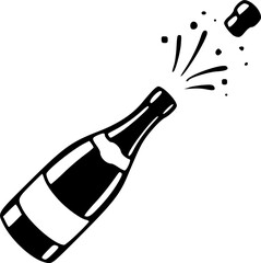 Champagne bottle explosion icon vector isolated on white background.