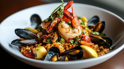   Shrimp, Mussels, Broccoli Bowl - Close Up