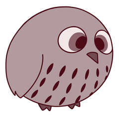 シンプルでかわいい赤いフクロウのイラスト