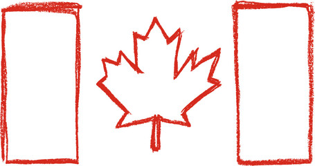 Canada Flag Crayon Chalk Drawing Vector