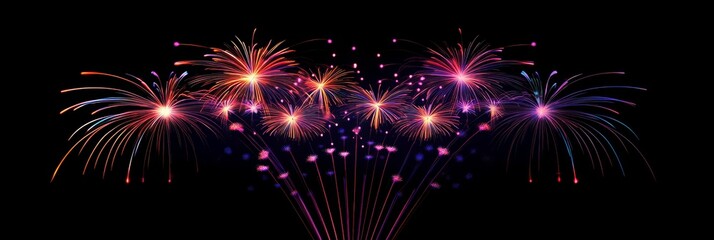 Fototapeta premium Vivid Diwali Fireworks Display - Spectacular fireworks illuminate the night sky, symbolizing celebration, joy, light, hope, and new beginnings.