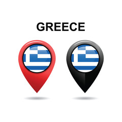 Fototapeta premium Greece Location icon, Greece Flag Location icon, Location vector icon