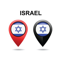 Israel. Location icon, Israel. Flag Location icon, Location vector icon