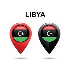 Libya Location icon, Libya Flag Location icon, Location vector icon