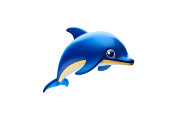 Fototapeta premium Dolphin swimming in clear water with playful motion
