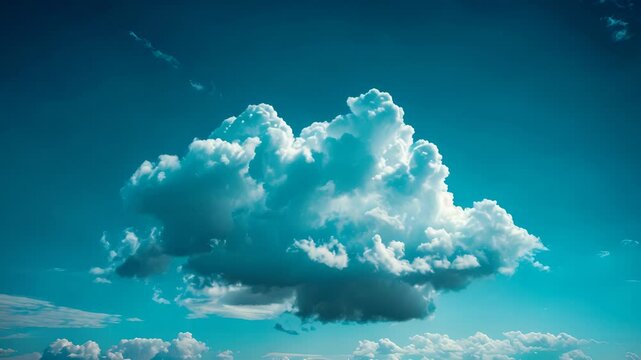 single cloud in blue sky