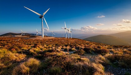 wind turbines in the mountains