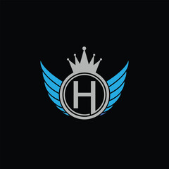 H shield logo design template