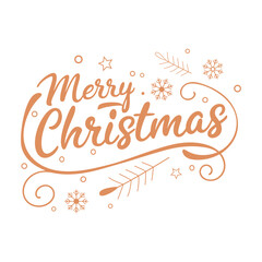 Merry christmas lettering design with snowflakes and stars vector illustration