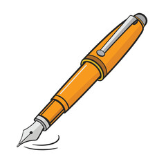 A ink pen clipart illustration on a white background, a fountain pen clipart
