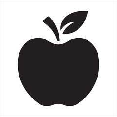 minimal and simple Apple fruit silhouette on white background
