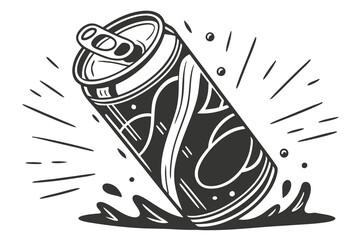 Soft drinks can icon, in black C.eps