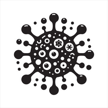 recommend clip art: Virus icon, virus silhouette on white background
                    