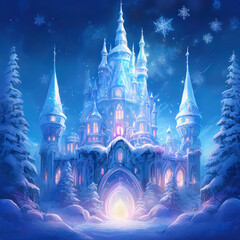 Magical Winter Castle in the Enchanted Forest