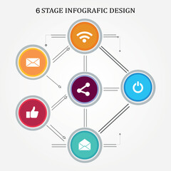 Modern minimalist elegant clean circular steps editable infographic design ,