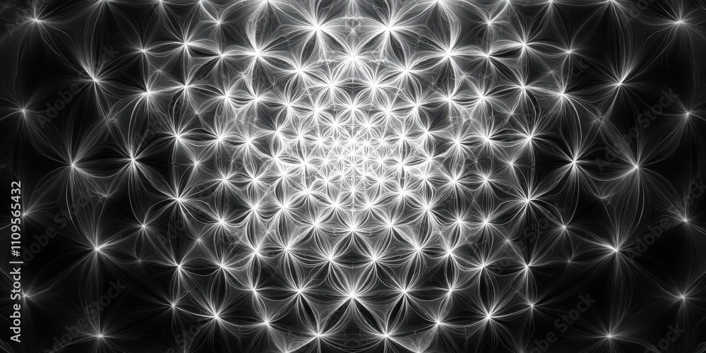 Poster mesmerizing pattern of light and shadow creating an ethereal atmosphere in a darkened space