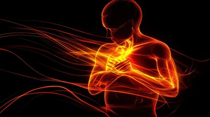 Emanating Light Around a Human Figure