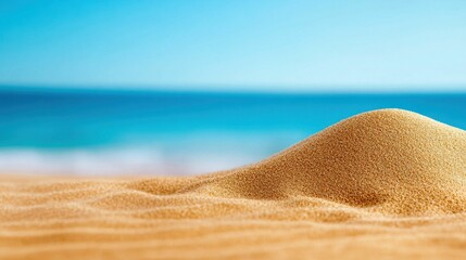 Obraz premium Golden Sand Dune with Ocean View in the Background