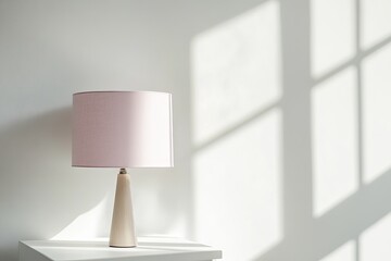 minimalistic table lamp on white theme room