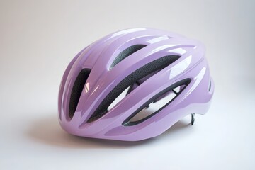Fototapeta premium purple sports helmet on gray background