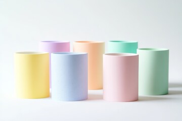 pastel color rolls on white background