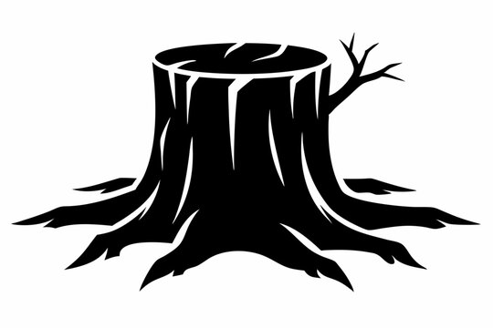 recommend clip art: Tree Stump vector silhouette black design white background