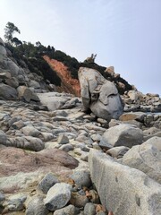 Big stones on the beach in Sardinia