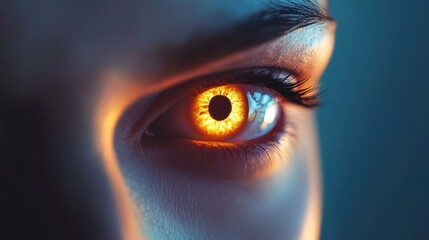 Enchanting Macro Shot of a Human Eye with Golden Iris