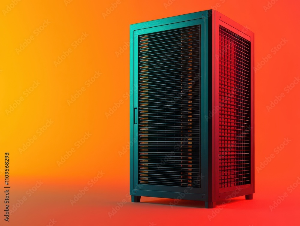 Poster warehousing and storage concept. warehouse with vertical storage solutions, space-saving design, 3d 
