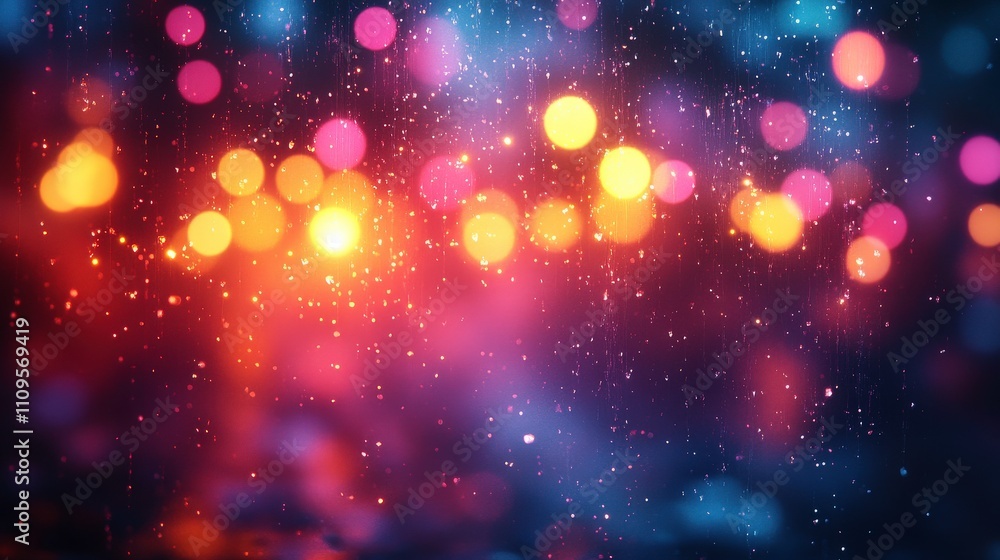 Poster vibrant colorful bokeh background with raindrops creating a dreamy atmosphere perfect for abstract a