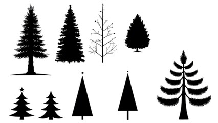 Obraz premium Winter tree silhouette collection