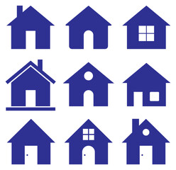 Fototapeta premium Home button icons set. Home page icon. Simple house symbols. Building icon. Vector illustration.