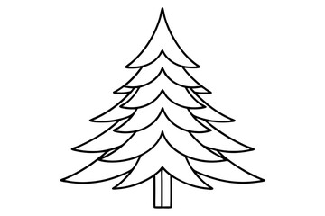 Pine Tree line art vector design white background