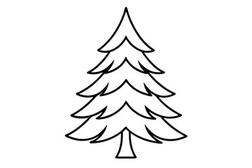 Pine Tree line art vector design white background