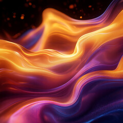 Obraz premium Glowing liquid color waves background, Generative Ai 