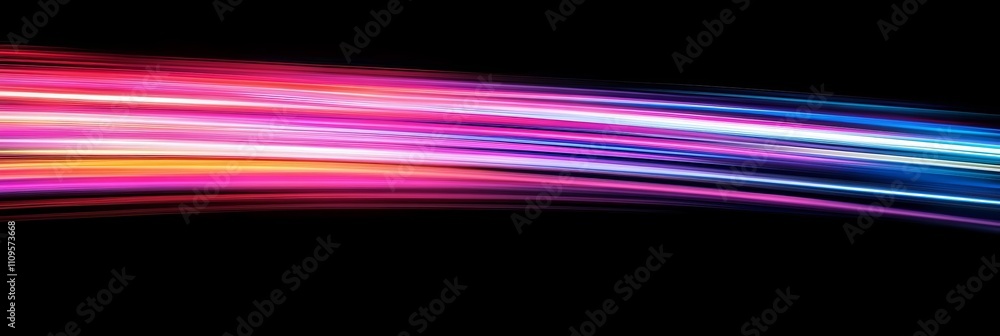 Poster vibrant motion blur light trails in a variety of vivid colors against a dark canvas create a stunnin