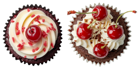 delicious cup cake isolated on transparent background 