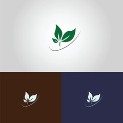 A simple illustration of three tobacco leaves on a White And black background