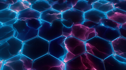 Fototapeta premium Digital Horizon: A Futuristic Hexagonal Realm Background 