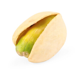 One tasty pistachio nut isolated on white