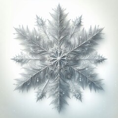 Frosted Snowflake A frosted snowflake with a silver edge on a wh