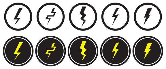 Lightning icon set. electric icon vector. power icon. energy sign