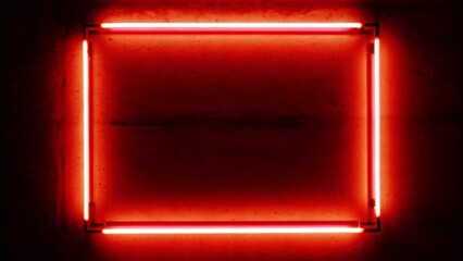 A vibrant red neon light glowing against a clean wall, creating a striking visual contrast.