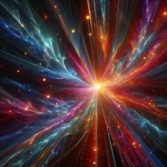 Naklejka premium Fiber Optic A vibrant abstract piece with fiber optic colors sha