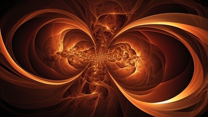 Eternal Flame: Radiant Fractal Loops of Fiery Energy Background