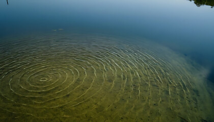 Fototapeta premium Calm and transparent water revealing patterns beneath the surface.