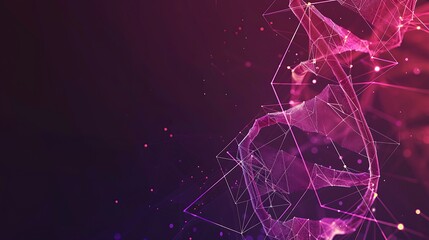 Abstract 3D DNA Molecule in Wireframe Design