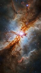 Galactic Wonder, an enchanting view of vibrant nebulas intertwined with countless stars, evoking a sense of awe and mystery for your mobile device wallpaper.